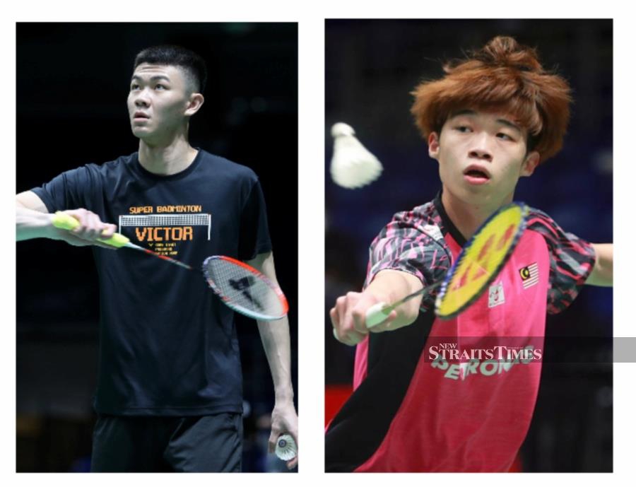 While Lee Zii Jia (left) is Malaysia’s best bet for the world title, all eyes will be on compatriot Ng Tze Yong, who shone at the Birmingham Commonwealth Games, in Tokyo on Aug 22-28. - NSTP file pic