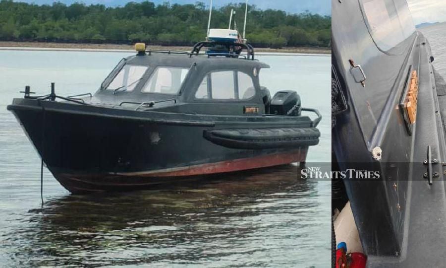 Two Malaysian Maritime Enforcement Agency (MMEA) personnel here were injured by gunmen in the waters off Kunak. - Pic courtesy of Sabah MMEA