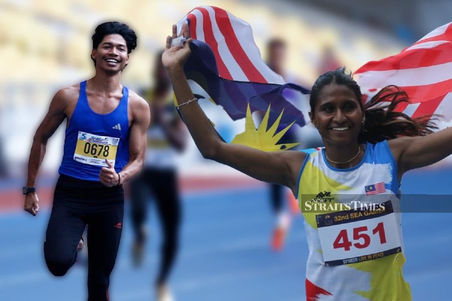 Sprinter Azeem Fahmi and 400m runner Shereen Samson Vallabouy are the only two athletes on the Malaysian Athletics Federation’s (MAF) list for a wildcard slot to represent Malaysia at the Paris Olympics in July. - NSTP file pic
