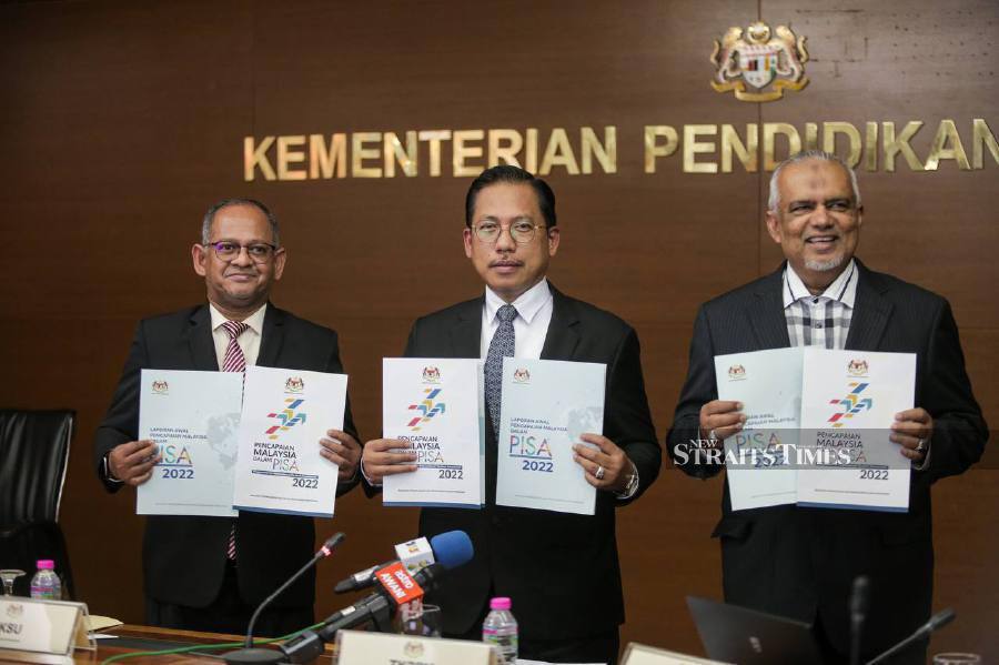 Acting Education director-general Azman Adnan (centre) said the pandemic period from 2020 to 2022 had disrupted the education system both in the country and abroad as schools were forced to close following the Movement Control Order (MCO) and home-based teaching and learning method (PdPR) were initiated. - NSTP/HAZREEN MOHAMAD