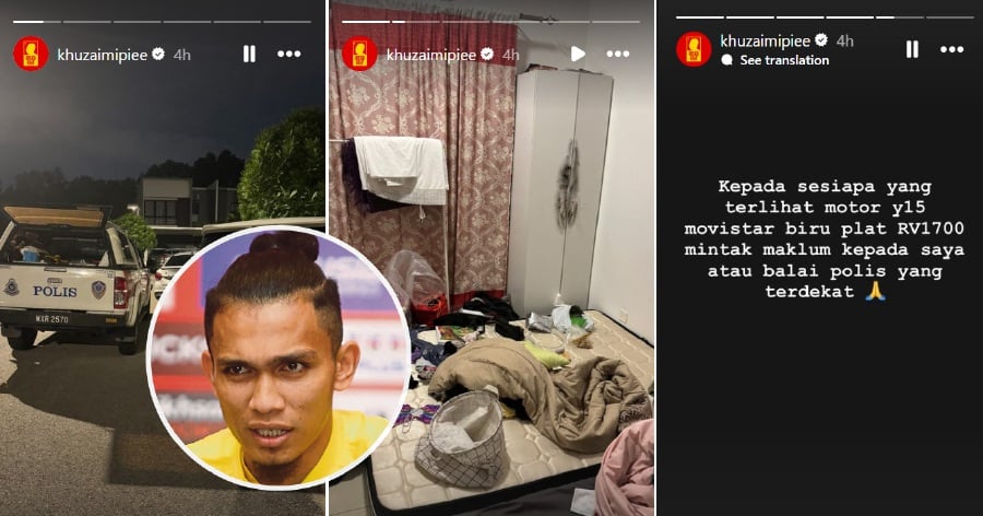 Selangor FC defender Ahmad Khuzaimi Piee took to social media after two men broke into his house yesterday evening.
