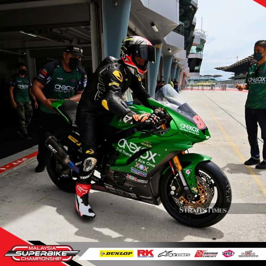 Khairul Idham Pawi is making a comeback with the ONEXOX TKKR Racing Team. Pic courtesy of Malaysia Superbike Championship