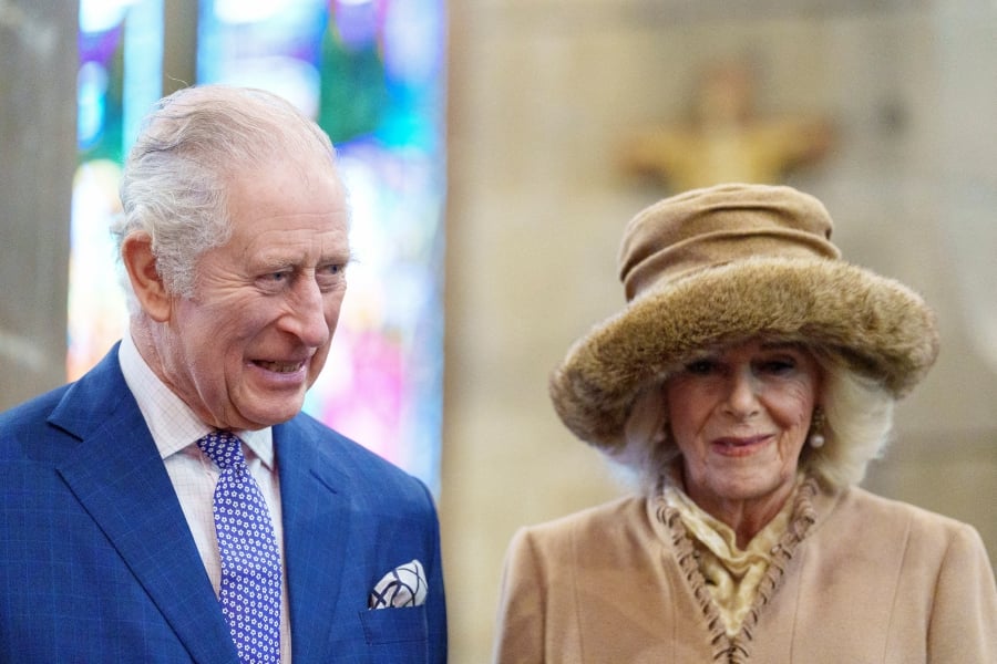 (FILE PHOTO) Britain's King Charles and Camilla, Queen Consort attend a celebration at St Giles' Church to mark Wrexham becoming a City during their visit to Wrexham in Wrexham, Wales, Britain in 2022. Dominic Lipinski/Pool via REUTERS/File Photo