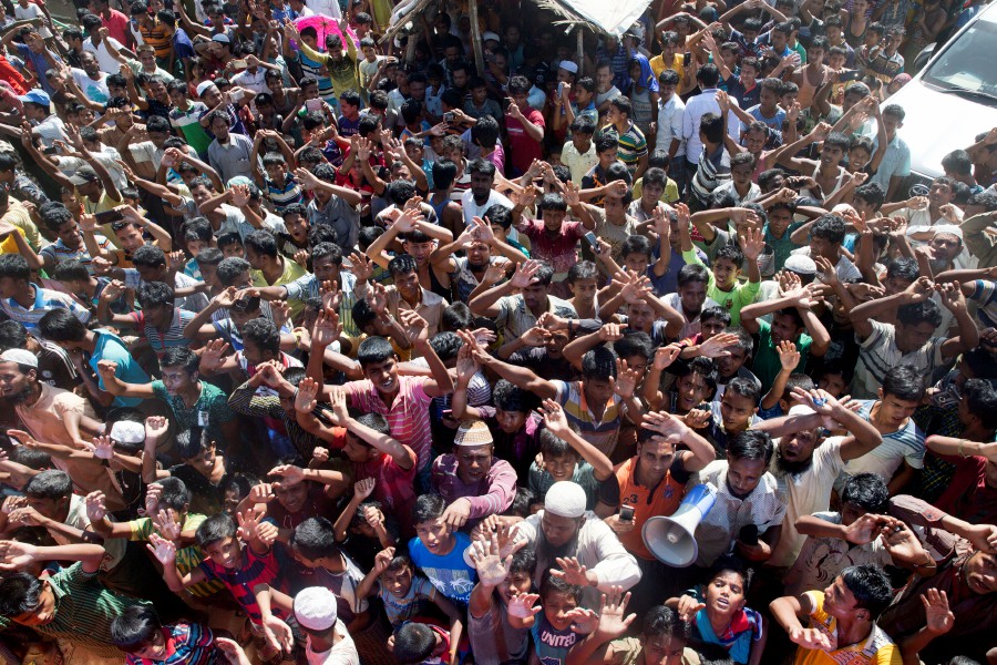 Hundreds of thousands of Rohingya refugees at the camps in neighboring Bangladesh.- AP Pic