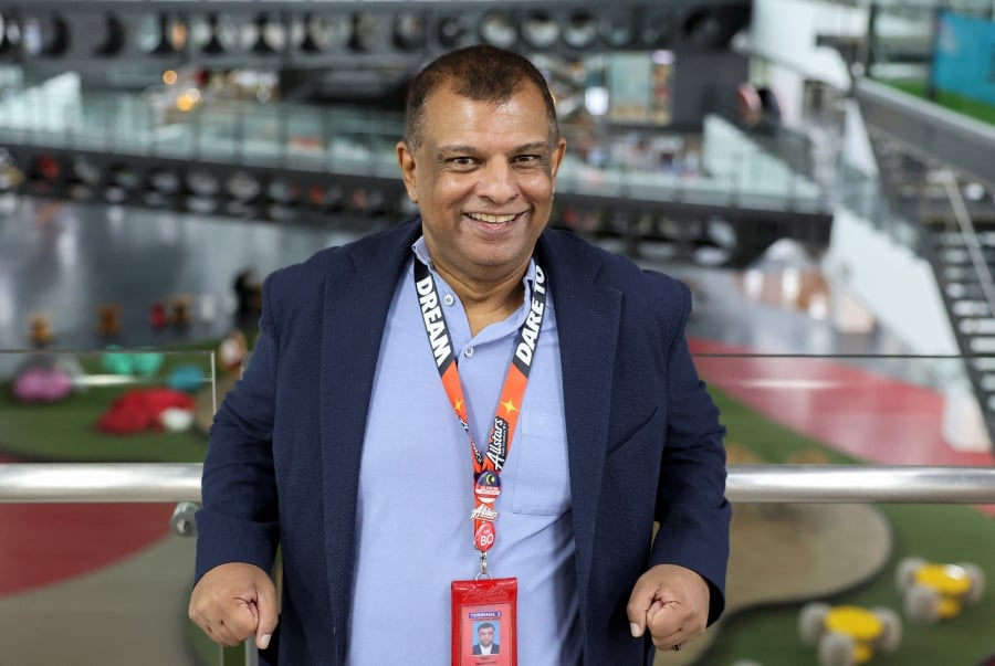 Tony Fernandes, the CEO of AirAsia's parent company, Capital A, attends an interview with Reuters in Sepang, Malaysia February 26, 2024. REUTERS/Hasnoor Hussain