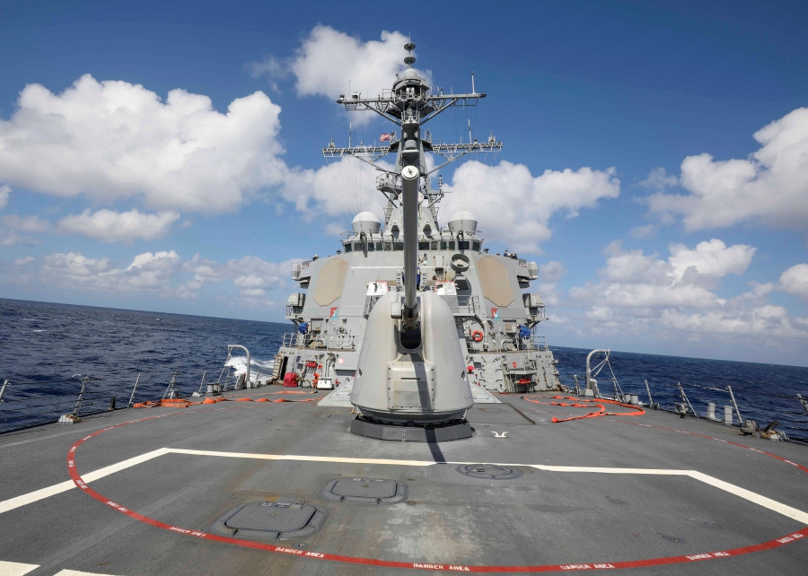 Arleigh Burke-class guided-missile destroyer USS Benfold (DDG 65), forward-deployed to the U.S. 7th Fleet, conducts underway operations in the South China Sea, January 20, 2022. - (Photo by U.S. Navy/Handout via REUTERS)