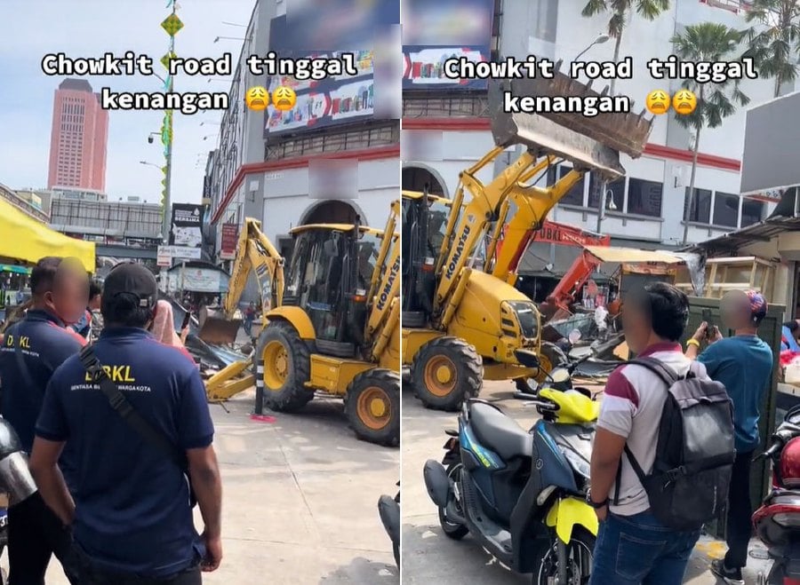 Netizens have praised Kuala Lumpur City Hall for its swift action in demolishing food stalls in the Chow Kit area here that have been illegally operated by foreigners for the past 30 years.- Pic credit social media