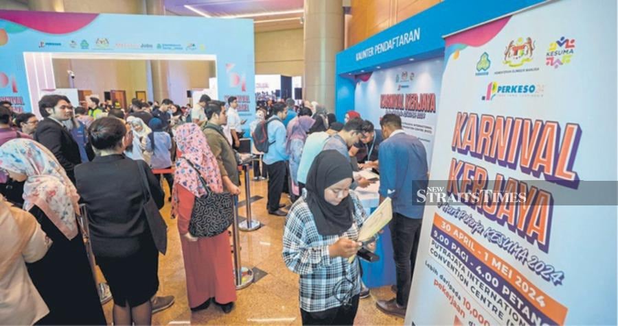 Career fair held on Labour Day 2024 at the Putrajaya International Convention Centre. Pic by ASYRAF Hamzah
