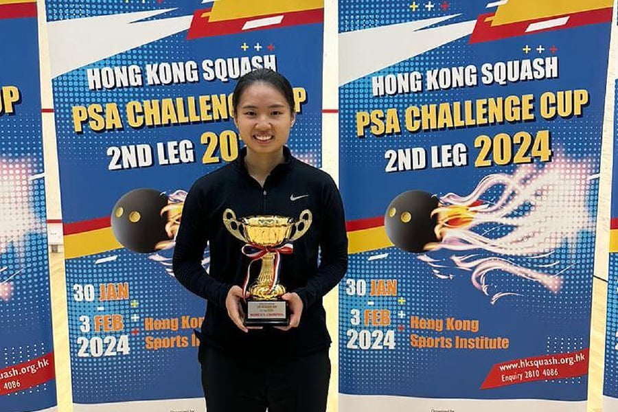 Chan Yiwen posing with her Hong Kong Challenge Cup trophy. - Pic courtesy from HONG KONG CHALLENGE CUP 