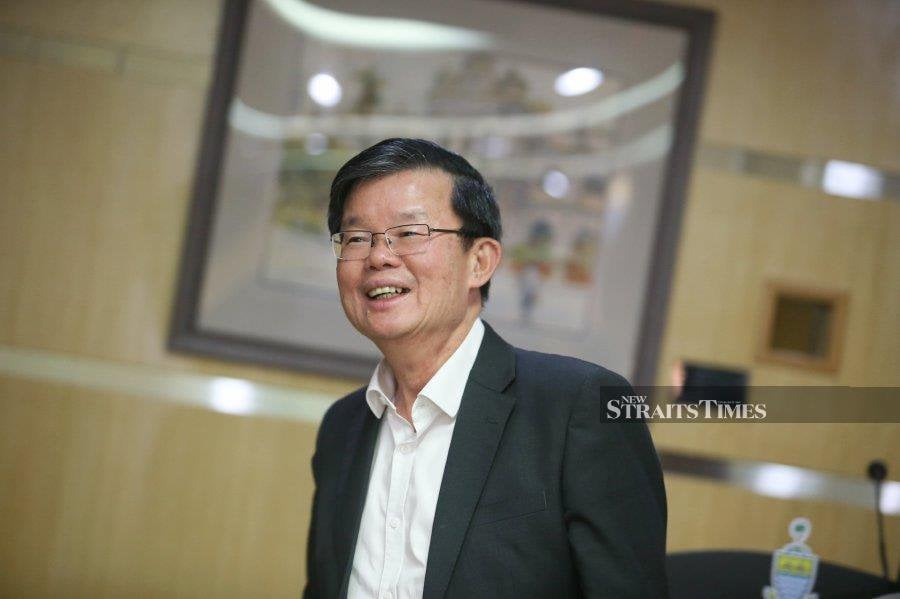 Chief Minister Chow Kon Yeow said, based on statistics, the gross domestic product (GDP) value for last year was RM112.1 billion compared with RM99 billion in 2021. - NSTP/MIKAIL ONG