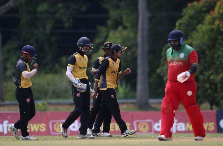 Malaysia warmed up for the final of the T20I Quadrangular Series with a 94-run win over Maldives after scoring a record total at the UKM Oval in Bangi today. - Pic courtesy of Malaysian Cricket Association