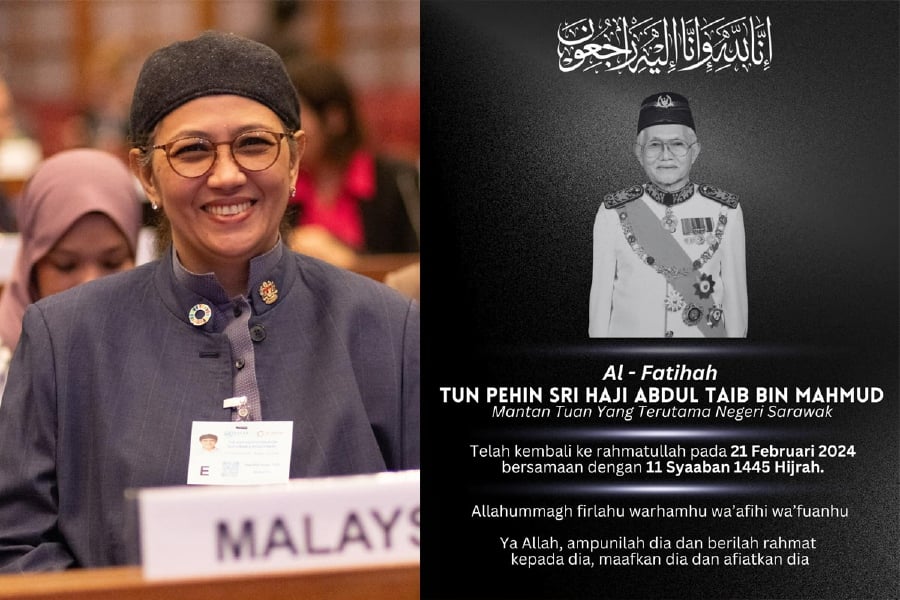 Datuk Hanifah Hajar, who is also the Deputy Economy Minister, is the daughter of the late Tun Abdul Taib Mahmud, who died earlier today. - Pic courtesy from Datuk Hanifah Hajar Taib Facebook