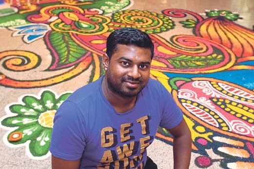 Rueben Prakash’s Kolam designs are inspired by patterns from North India.