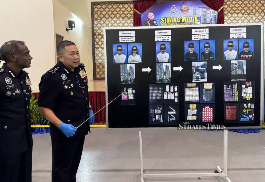 Bukit Aman Narcotics Crime Investigation Department (NCID) director Datuk Khaw Kok Chin said 14 suspects including 12 foreigners, aged between 22 and 52, were arrested in the raids. NSTP/NUR AISYAH MAZALAN