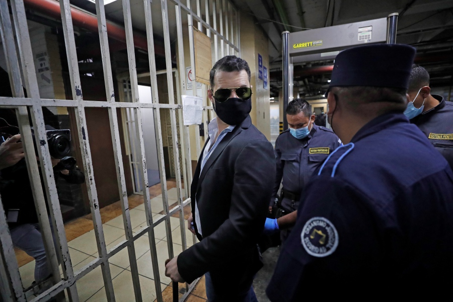  Ricardo Alberto Martinelli Linares (C), son of former Panamanian president Ricardo Martinelli, leaves the Tower of Courts after the ruling that supports his extradition to the United States, in Guatemala City, Guatemala. EPA Pic