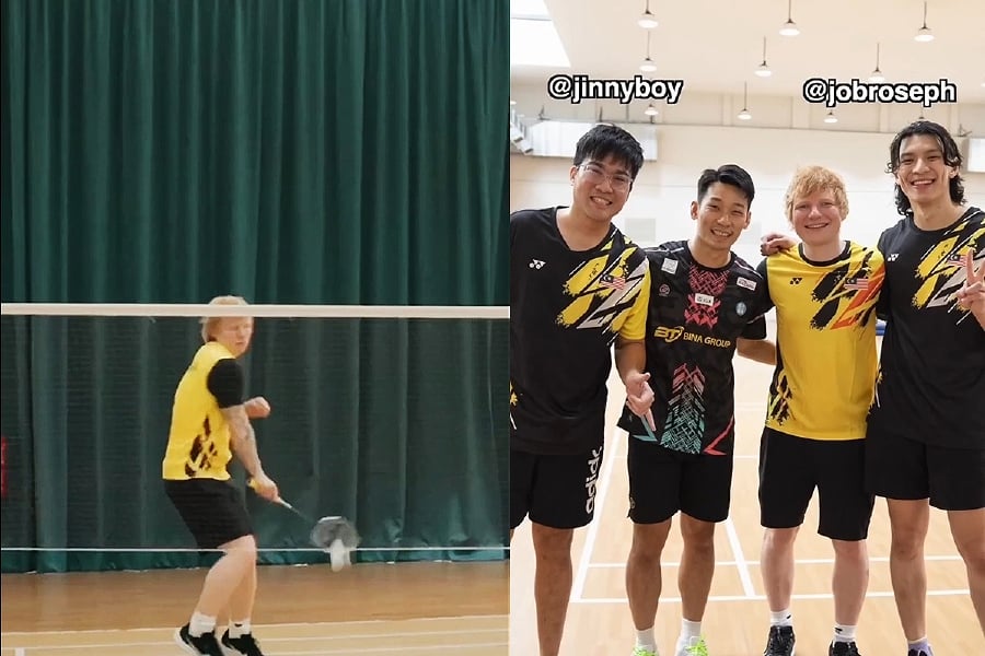 Ask anyone on the street, and nobody would have guessed that Grammy Award winner Ed Sheeran played a game of badminton with Malaysian mixed doubles specialist Chan Peng Soon. - Screebgrab form Chan Peng Soon IG