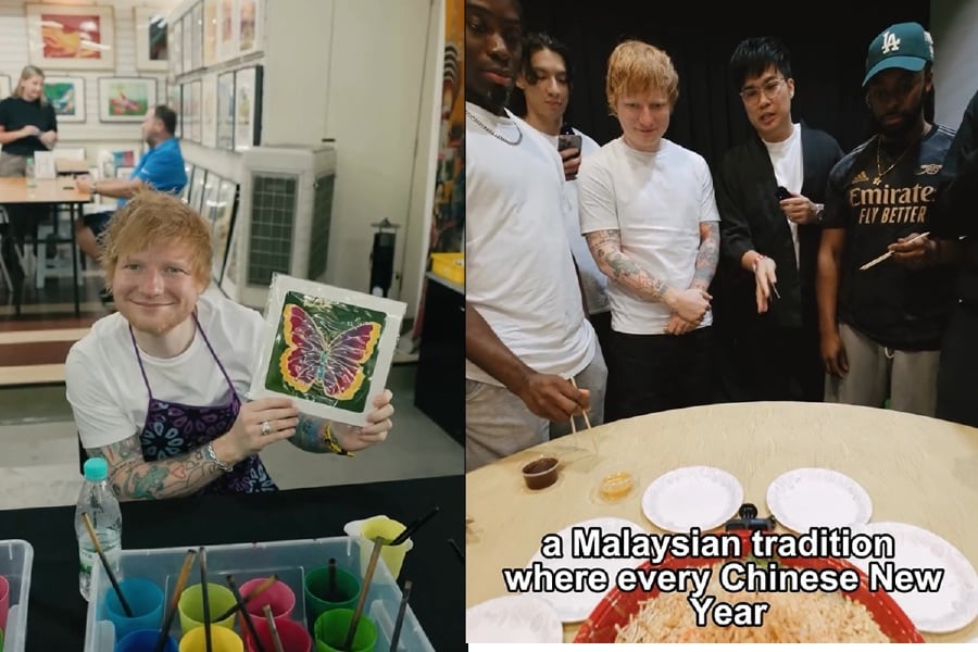 Ed Sheeran's recent immersion in painting traditional Batik and experiencing a classic shave at a local barber in Malaysia has captured the public's attention. - Pic from IG