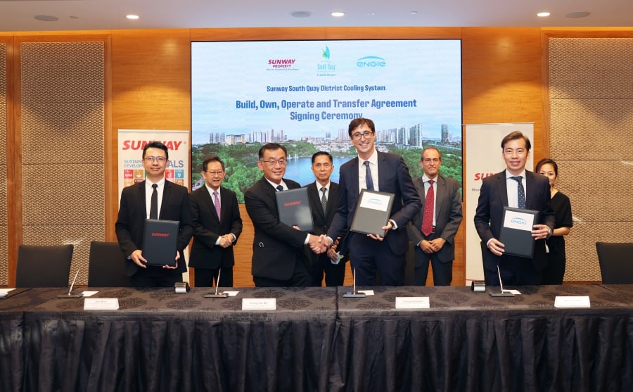 Sunway Property senior management and the ENGIE South East Asia management team at the signing of the BOOT agreement at Sunway Resort. Courtesy image