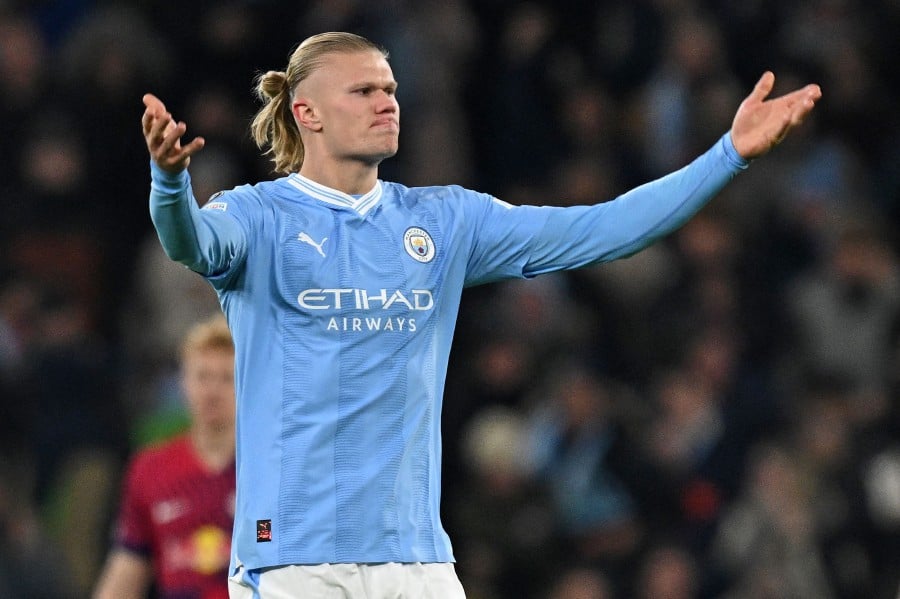Manchester City's Erling Haaland will miss the match against Luton due to an injury. - AFP PIC