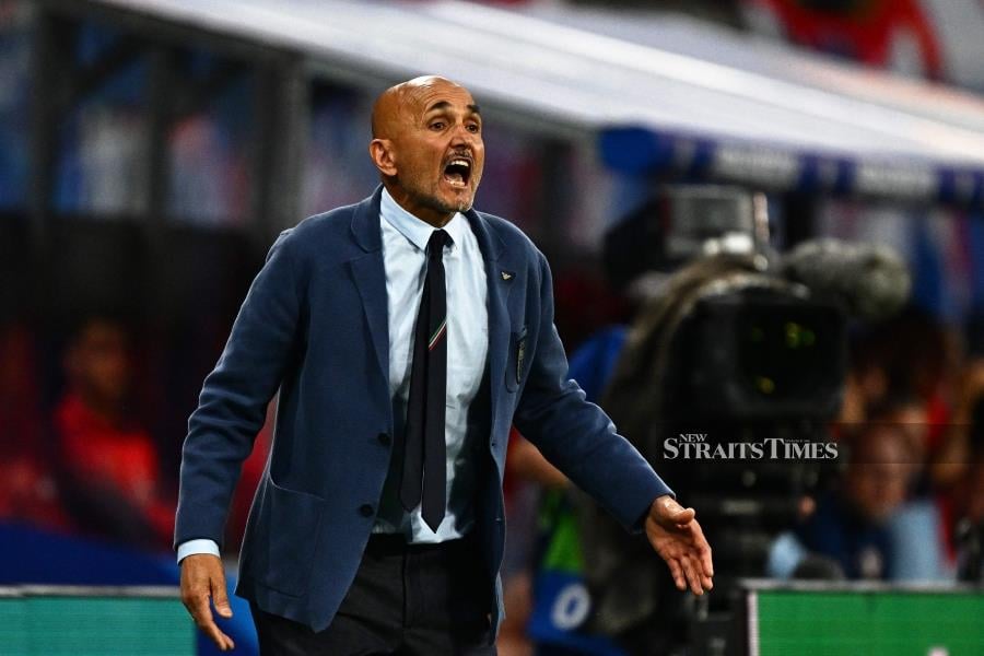 Italy coach Luciano Spalletti reacts during Monday’s Euro 2024 Group B match against Croatia at the Leipzig Stadium in Leipzig. AFP PIC