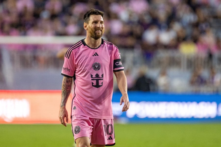 (FILES) Inter Miami's Argentine forwardLionel Messi looks on during the MLS football match between Orlando City and Inter Miami FC at Chase Stadium in Fort Lauderdale, Florida. (Photo by Chris ARJOON / AFP)