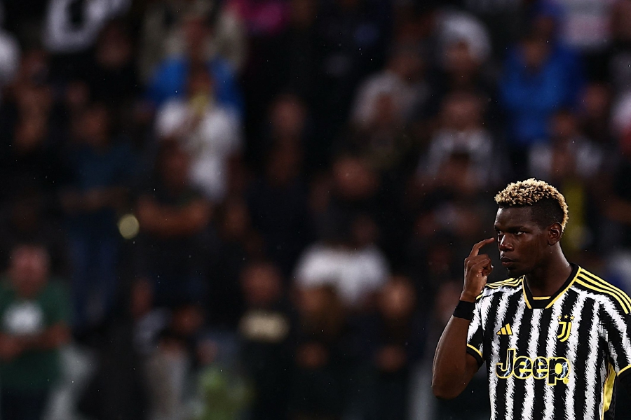 (FILES) Juventus French midfielder Paul Pogba gestures during the Italian Serie A football match Juventus vs Bologna in 2023 at the Allianz Stadium in Turin. (Photo by MARCO BERTORELLO / AFP)