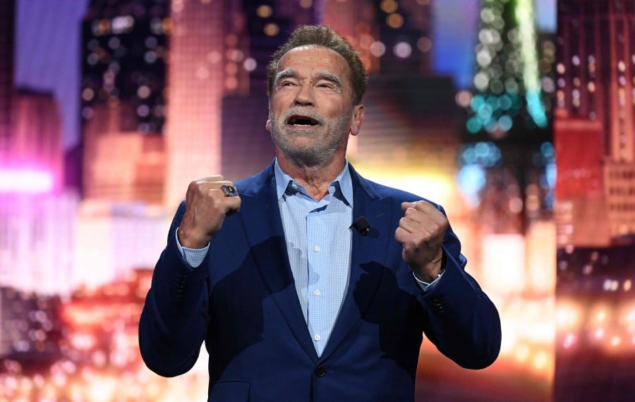 US-Austrian actor and former Governor of California Arnold Schwarzenegger speaks about clean energy during the Consumer Electronics Show (CES) on January 4, 2023 in Las Vegas, Nevada. Hollywood action hero Arnold Schwarzenegger was held at Munich airport on January 17, 2024 for failing to declare an expensive watch, a customs spokesman told. AFP FILER PIC