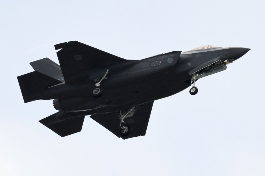 (File pix) This photo taken on October 14, 2018 shows an F-35 fighter aircraft of the Japan Air Self-Defense Force taking part in a military review at the Ground Self-Defence Force's Asaka training ground in Asaka, Saitama prefecture. Search and rescue teams found wreckage in water near where a Japanese Lockheed Martin F-35 stealth fighter disappeared on Tuesday. AFP Photo