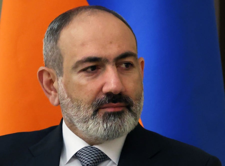 (FILES) In this file photo taken on April 19, 2022 Armenian Prime Minister Nikol Pashinyan attends a meeting with Russian president at the Novo-Ogaryovo residence, outside Moscow. - Armenian Prime Minister Nikol Pashinyan on September 13, 2022 phoned world leaders to demand "an adequate reaction" after Yerevan said Azerbaijani forces were trying to advance into Armenian territory, his office said. - AFP pic