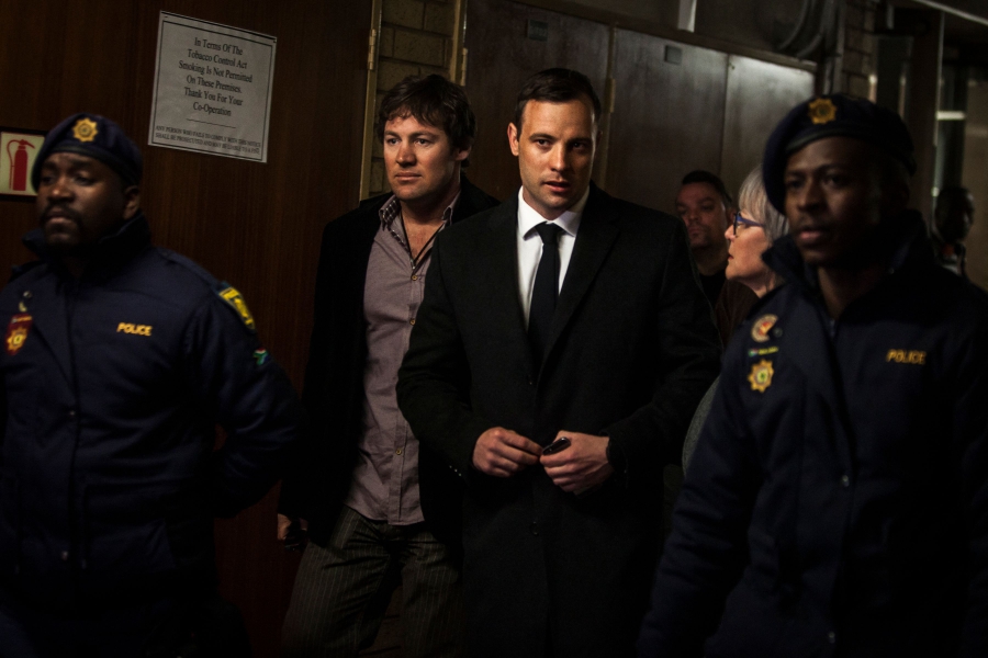 (FILES) Pistorius will appear before a parole board at a correctional centre outside Pretoria where he is currently detained. (Photo by John WESSELS / AFP)