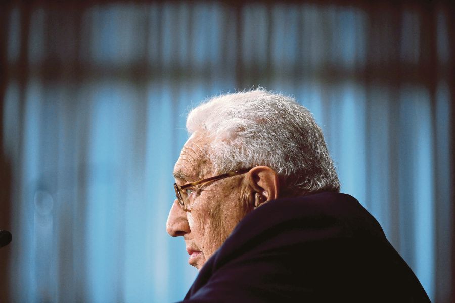 (FILES) Former secretary of state Henry Kissinger testifies before the Senate Foreign Relations Committee about the new Strategic Arms Treat (START) between Russia and the United States on Capitol Hill in Washington, DC. (Photo by CHIP SOMODEVILLA / GETTY IMAGES NORTH AMERICA / AFP)