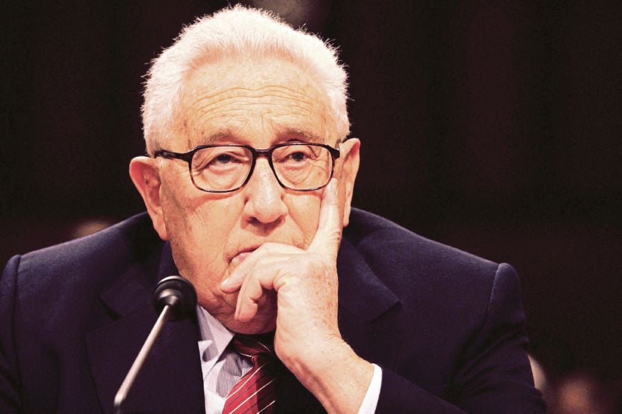 (FILES) Former Secretary of State Henry Kissinger testifies before the US Senate Foreign Relations Committee. (Photo by KAREN BLEIER / AFP)
