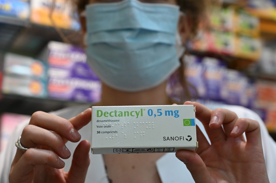 A box of Dectancyl, a drug manufactured by Sanofi containing dexamethasone. -AFP pic
