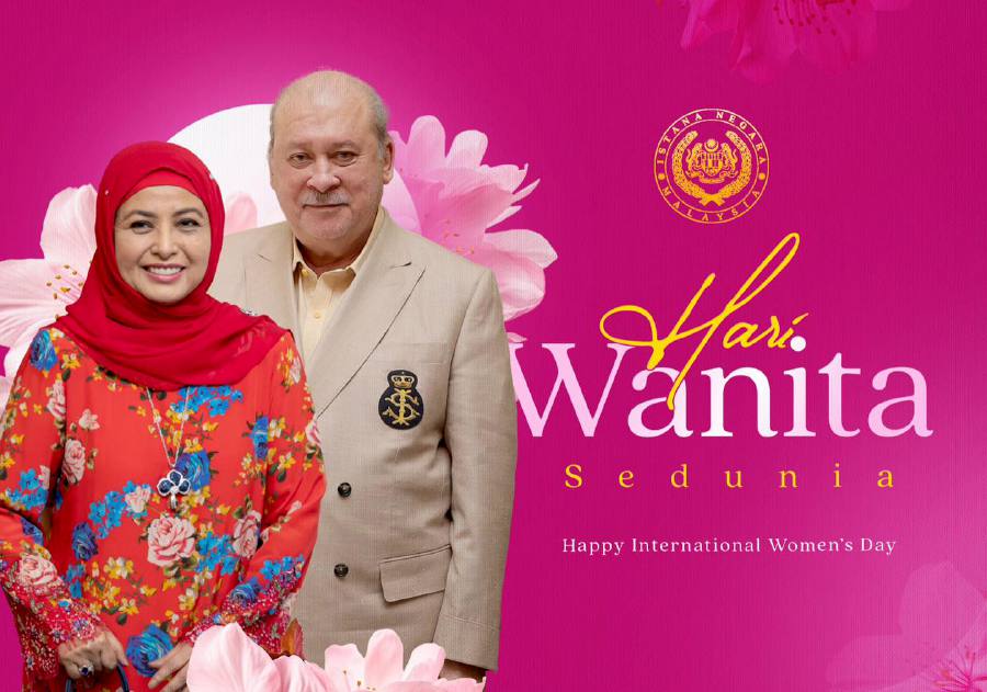 In a post on the official Facebook page of His Majesty Sultan Ibrahim, King of Malaysia, Raja Zarith Sofiah wished all women in Malaysia a happy International Women’s Day 2024. - Pic credit FB Sultan Ibrahim Sultan Iskandar