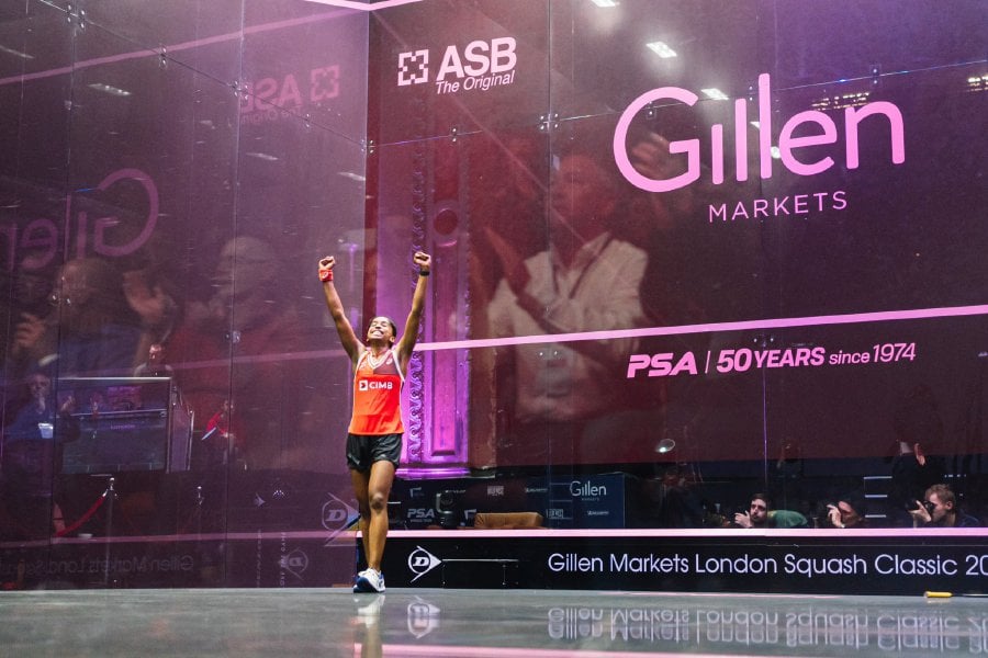 Squash player Sivasangari Subramaniam’s win at the London Classic should give national athletes a boost for the Paris Olympics. PIC FROM PSA WORLD TOUR