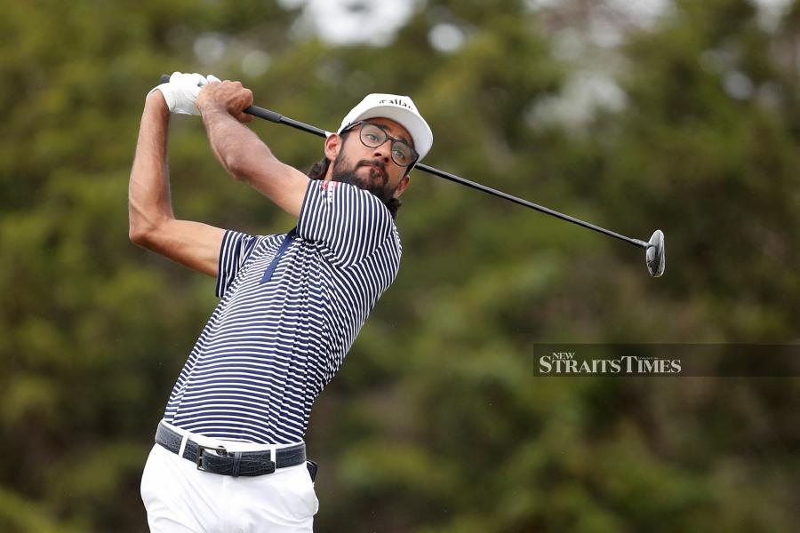 Akshay Bhatia plays his tee shot on the 11th hole during the final round of the Valero Texas Open at TPC San Antonio, Texas on April 07. AFP PIC