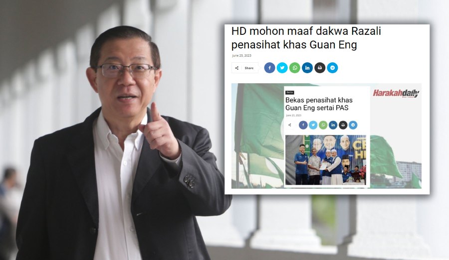 HarakahDaily deeply regrets this negligence and sincerely apologises to DAP chairman Lim Guan Eng, as well as all parties involved. - Pic credit www.harakahdaily.net