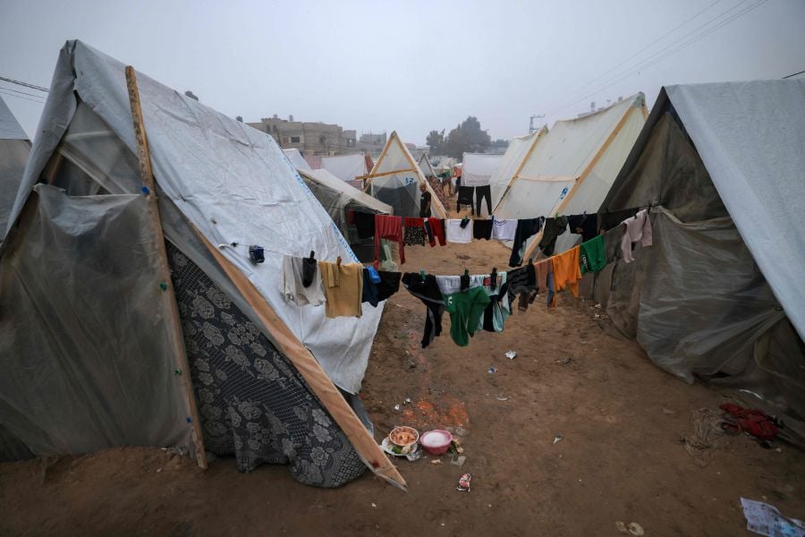 The threat of diseases is intensifying in temporary shelters in the Gaza Strip, where tens of thousands of people fleeing Israeli bombardment are living in cramped conditions, according to the UN emergency relief organisation OCHA. - AFP pic