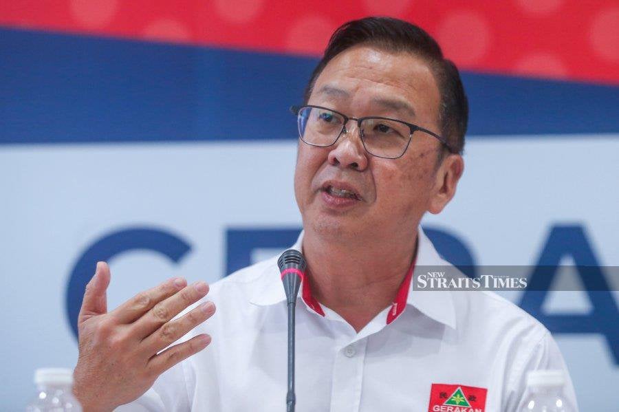 Parti Gerakan Malaysia (Gerakan) Datuk Dr Dominic Lau Hoe Chai has expressed confidence in his party’s advantage to capture the Kuala Kubu Baharu seat in the upcoming by-election. - NSTP/DANIAL SAAD