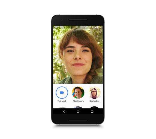 This image provided by Google shows its video chatting app on a mobile device. The app, dubbed Duo, represents Google's response to other popular video calling options, including Apple's FaceTime, Microsoft's Skype and Facebook's Messenger app. The new app, announced in May, is being released Tuesday, Aug. 16, 2016, as a free service for phones running on Google's Android operating system as well as Apple's iPhones. Google Photo via AP