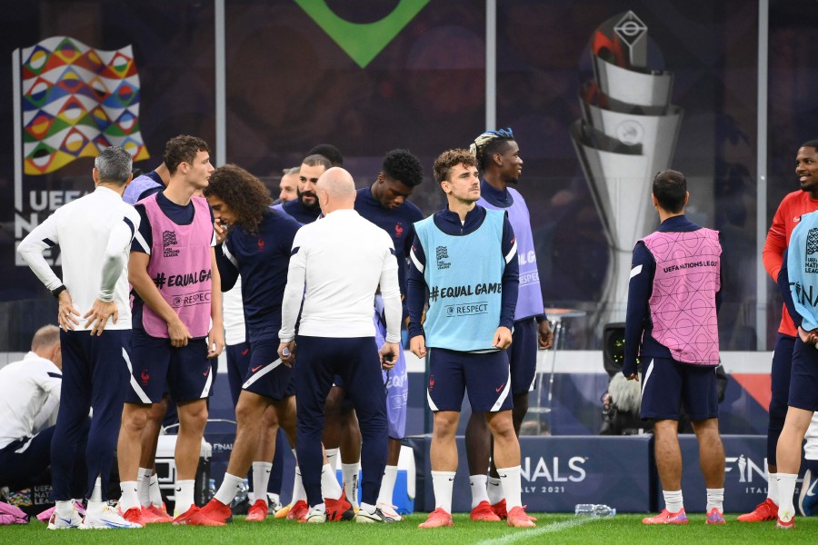 PARIS, FRANCE - OCTOBER 16: Antoine Griezmann of France looks on