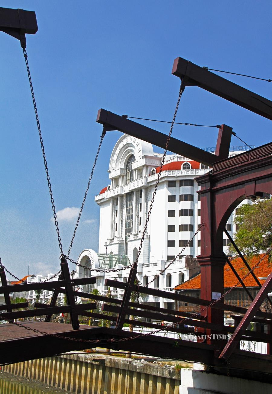 Mercure Jakarta Batavia seen from an old Dutch bridge.
