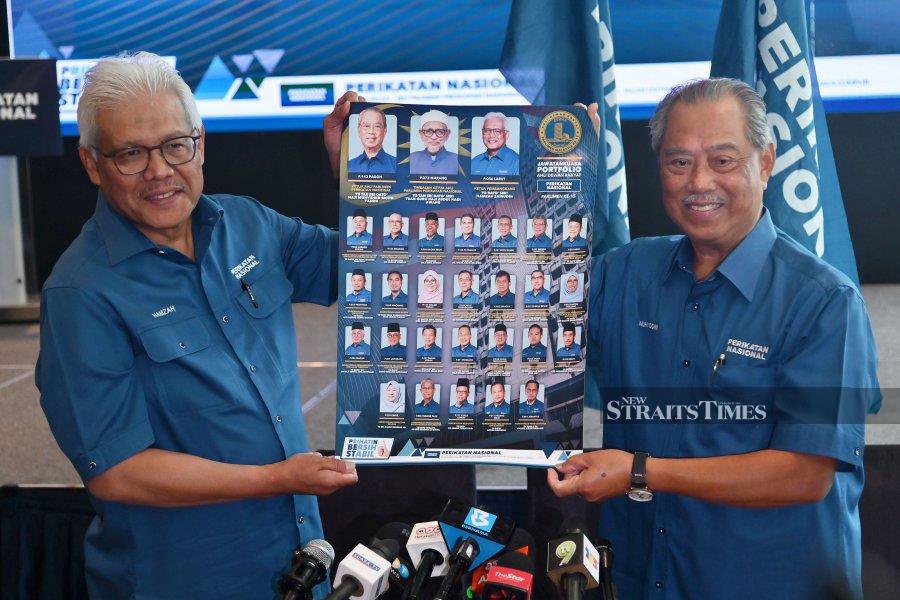 Coalition chairman Tan Sri Muhyiddin Yassin, who announced the shadow cabinet, is the ‘head’ or prime minister of this structure. - NSTP/AIZUDDIN SAAD