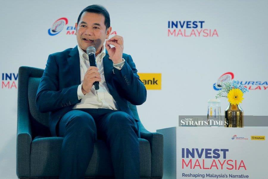 Economy Minister, Mohd Rafizi Ramli speaks during Invest Malaysia Reshaping Malaysia Narrative at St. Regis Hotel. -NSTP/ASYRAF HAMZAH