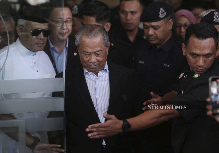Former Prime Minister and President of Bersatu, Tan Sri Muhyiddin Yassin, left the court. - NSTP/MOHAMAD SHAHRIL BADRI SAALI