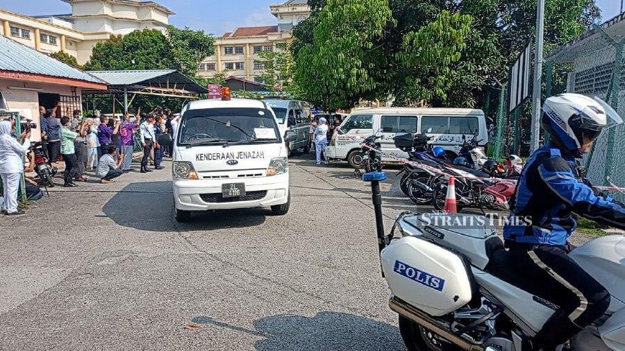 The bodies of all victims of yesterday’s helicopter crash have left the Forensic Department of Raja Permaisuri Bainun Hospital (HRPB) here. - NSTP/MUHAMAD LOKMAN KHAIRI.