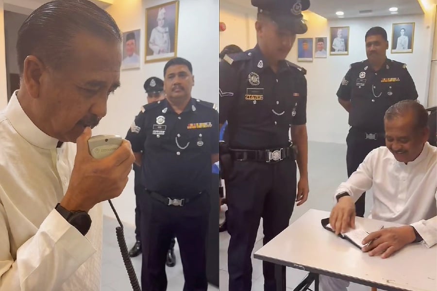 Inspector-General of Police Tan Sri Razarudin Husain continued his series of surprise visits to the Ipoh police headquarters yesterday. - Courtesy of PDRM 