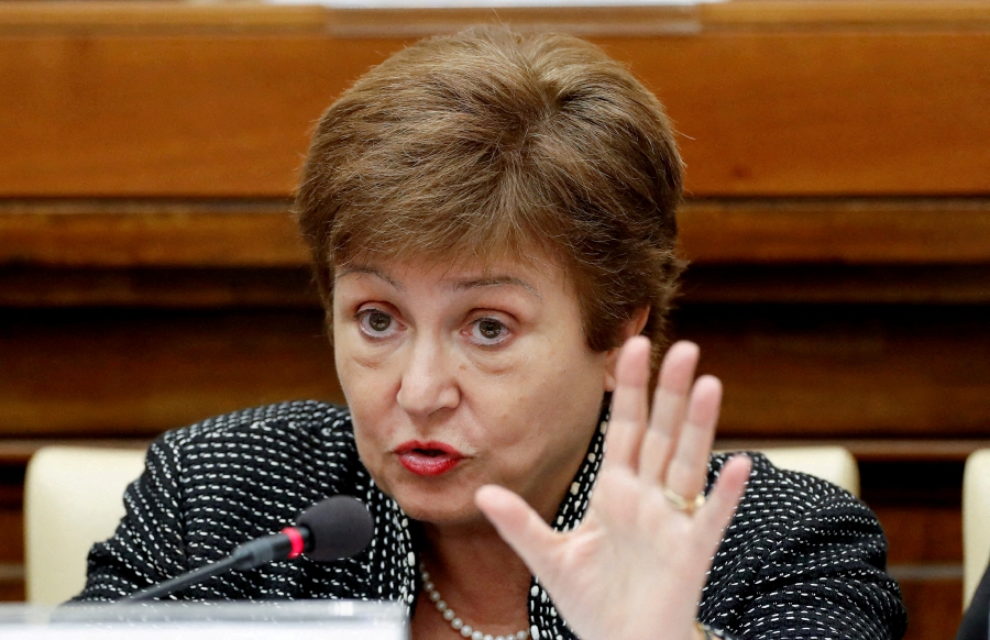 FILE PHOTO: IMF Managing Director Kristalina Georgieva speaks during a conference hosted by the Vatican on economic solidarity, at the Vatican, February 5, 2020. (Photo by REUTERS/Remo Casilli/File Photo)