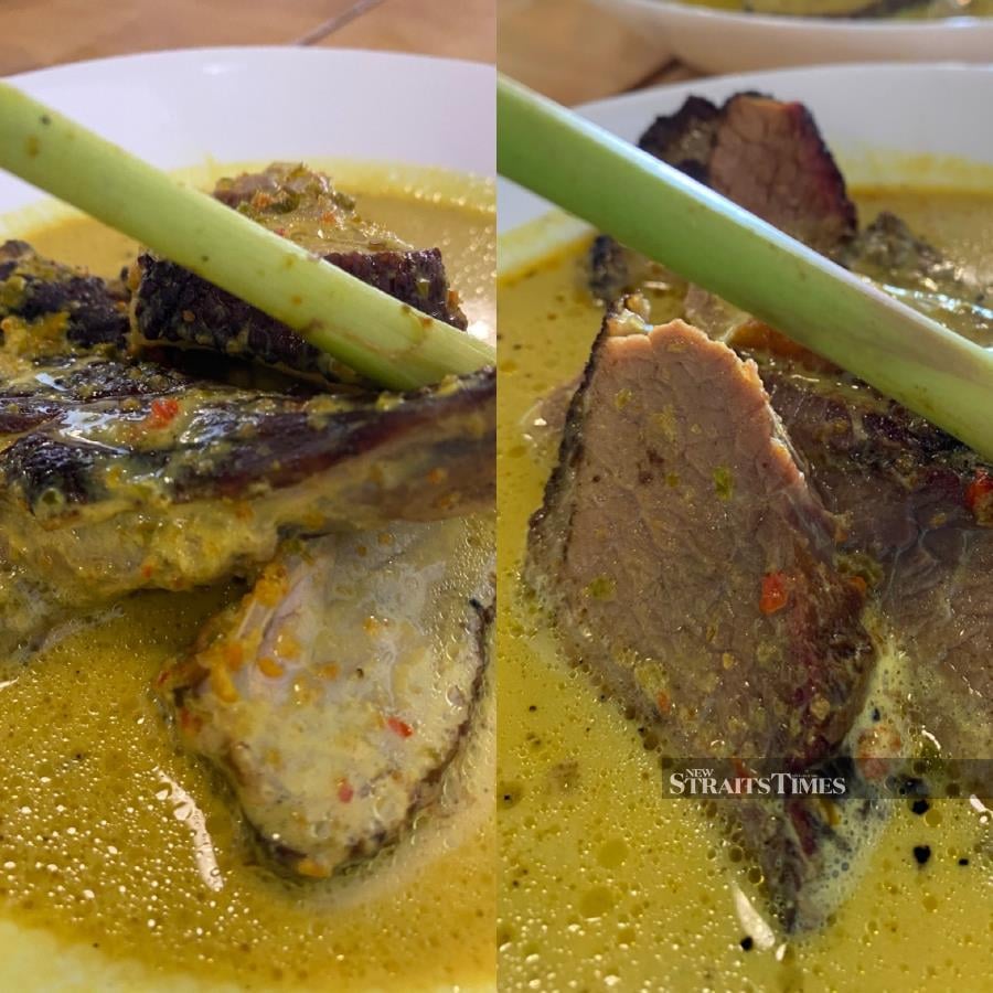 Salai Lomak Itik (lef) and Salai Lomak beef brisket. Pictures by Hanim Mohd. 