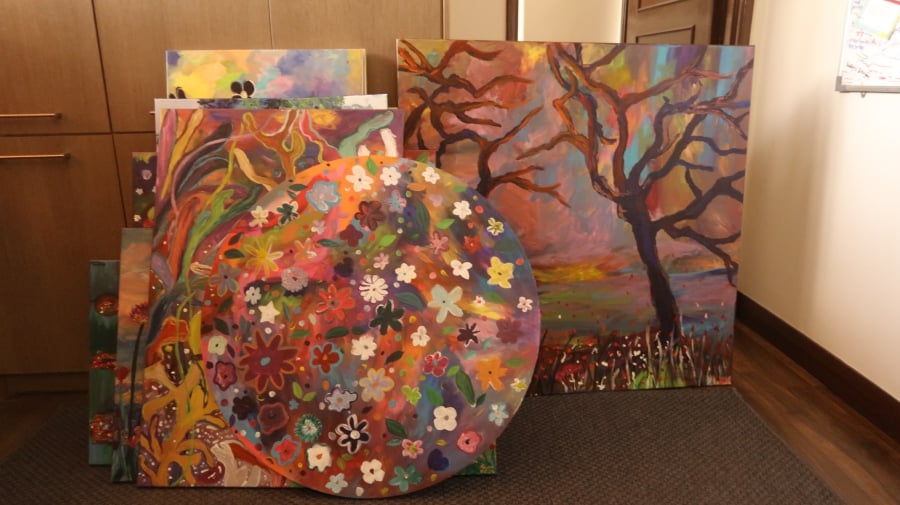 A collection of paintings done by Maryam. - NSTP pics